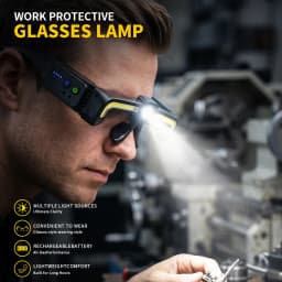 New Induction COB LED Glasses Headlight Rechargeable TYPE-C Waterproof Lightweight Work Lamp for Car Maintenance Repair