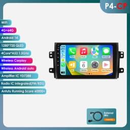 Hizpo Android Car Radio for Suzuki SX4 2006-2013 Fiat Sedici 2005-2014 Multimedia Video Player Navigation 2din Carplay Stereo BT