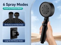High Pressure Shower Head Handheld Large Panel Rainfall Showerhead with One-Key Stop Water Saving for Bathroom Accessories