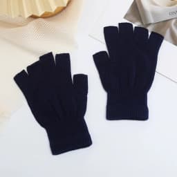 1 Pair Winter Half Finger Gloves Knitted Fingerless Mittens Warm Stretchy Gloves for Men and Women