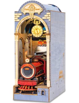 Rolife DIY 3D Wooden Book Nook Puzzle Kit with LED Bookend Diorama Miniature Bookshelf Set Ideal Gift for Adults And Teens
