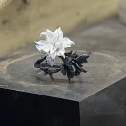Black and White Mandala Flower Ring for Women Personality Metal Punk Party Finger Ring Fashion Jewelry Accessories