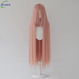 Very High Quality 600g 68 Colors 40 Inch 100cm Long Straight Cosplay Wig With Bangs Heat Resistant Hair Anime Wigs + Wig Cap