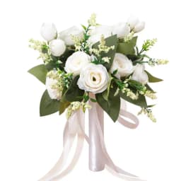 Bride Bouquets For Weddings Western-Style White Rose Artificial Flowers Wedding Artificial Flower For DIYBride Bouquets Cake