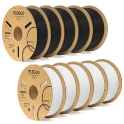 ELEGOO PLA Plus 10kg Filament 1.75mm Black 3D Printing Material Dimensional Accuracy +/- 0.02 mm Fits Most FDM 3D Printers