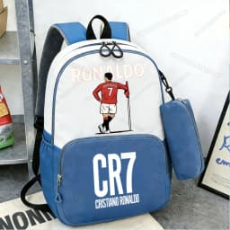 Ronaldo CR7 Student Backpack Set Football Player Boys Kids Schoolbag with Pencil Case 2pcs High Capacity School Rucksack