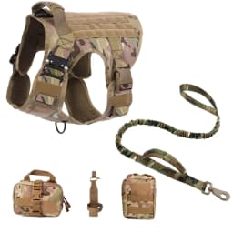 Tactical Dog Harness, Adjustable No-Pull Handle Service Vest Heavy Duty Pet Large Breed, Dog Vest for Training Hunting Walking