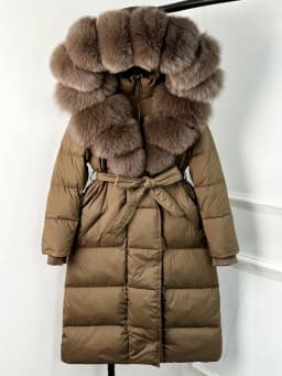 Lagabogy 2025 New Winter Warm White Duck Down Jacket Women Long Hooded Puffer Jacket Women Real Fox Fur Coat Female Warm Coat