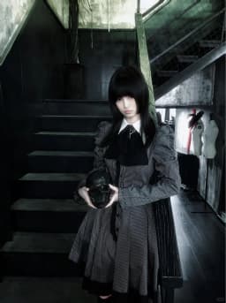 Gothic Style Dress Dark Striped Peter Pan Collar Lace Bow Puff Sleeve Harajuku Japanese Subculture Dark Party Outfit 2026 New