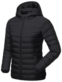TACVASEN Winter Hooded Puffer Jacket Womens Quilted Warm Coats Casual Windbreaker Waterproof Padded Lightweight Outdoor Outwear