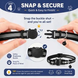 Anti-Lost Cat Collar for Smart Tag GPS Tracker Protective Case With Bell Cats Necklace, Bluetooth Tracker Tag for Android