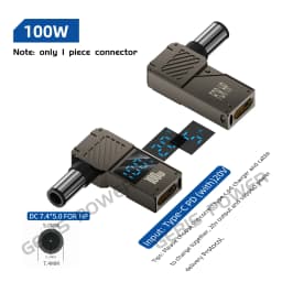100W Type C Fast Charging Adapter Connector Dc Plug USB C to Universal Laptop Charger Converter for Lenovo Hp Dell Asus Acer