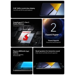 Global Version POCO Pad X1 11.2" 3.2K 144Hz 3200x2136 Display Snapdragon 7+ Gen 3 Wi-Fi 6E Bluetooth 8850mAh Battery 45W
