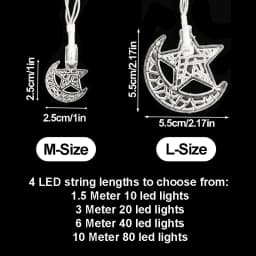 1-10M Led String Lights Moon Star Lamp Eid Moon Star Decoration Hanging String Light Luminous Star Moon Ramadan Home Decoration