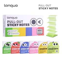 Languo 480Sheets Pull-Type Sticky Note Pearlescent Transparent Paper Self-Adhesive Memo Pads for Office School Stationery Supply