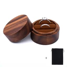 Free Personalized Wooden Wedding Ring Box With Bag Wedding Walnut Ring Box Custom Engagement Proposal Holder Bridal Gift For Her