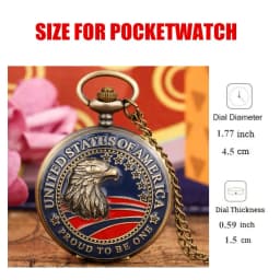 Vintage United States Eagle Pattern Chain Pendant Quartz Pocket Watch Best Collectible Souvenir Gift for Male Men KIds Relógio
