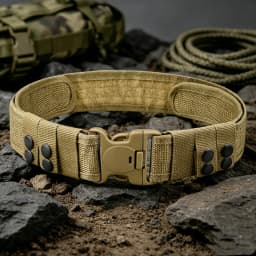 Adjustable Military Tactical Belt for Men, Wear Resistant Nylon Webbing Belt with Double Lock Safety Buckle, Outdoor Camping Hun