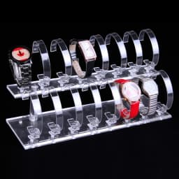 Customized Acrylic Watches Stand Watch Holder Case Bracelet Watch Organizer Jewellery Showing Shelf Rack Jewelry Packaging