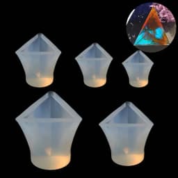 New 1PCS Pyramid 6 Sizes Craft DIY Transparent UV Pyramid Resin Liquid Silicone Combination Molds for Making Jewelry