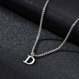 Vnox Simple A-Z Letter Necklace for Men, Waterproof Stainless Steel 26 Letters Pendant Necklace,Men’s Minimal Initial Necklace