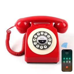 Bluetooth Landline Phone, Retro Bluetooth Home Phone Compatible with Android & iOS, Wireless Cordless Telephone with Speakerphon