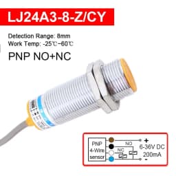 1 Pc Proximity Switch LJ24A3 NPN PNP NO NC 2/3/4-wire Inductive Sensor Detection Distance 8mm/10mm M24 Cylinder Approach Sensor