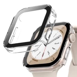 Glass+Case For Apple Watch 7 8 45mm 41mm 49mm 44mm 40mm Straight Edge Screen Protector Cover Case iWatch 4 5 SE 6 7 8 Ultra 49mm