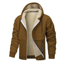 Blue Fleece-Lined Hoodie Jacket for Men - Warm, Comfortable, Casual Style Male Coat. Size M-5XL 6XL