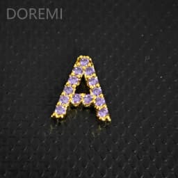 DOREMI Colorful Birthstone CZ 9mm Initial Letter Bracelet Bangle Custom Private Wedding Gift Letters Bangle Gift Jewelry Bangle