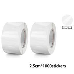 300-1000 Stickers Crystal Clear Transparent 1"/1.5" Round PVC Stickers, Envelope TabSealer And Retail Package Clear Seal Labels