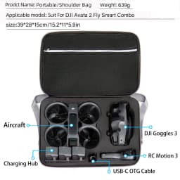 for DJI Avata 2 Portable Case Compatible Goggles 3 Fly Smart Combo Large-capacity FPV RC Storage Bag Outdoor Shooting