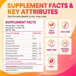 Berberine Yerba Mate Drink Mix, Cutting Metabolism & Energy Support, Strawberry Acai Flavor, Gut Wellness, 30 Stick Packs, 180g