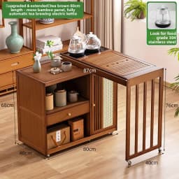 2025 Hot Selling Portable Tea Table with Heating Kettle for Home Balcony Tea Ceremony