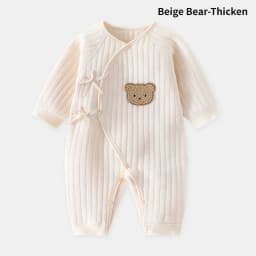 Bear Baby Jumpsuits with Hat Cotton Toddler Rompers for Boys Girls Long Sleeves Baby Onesies Soft Breathable One-Piece Pajamas