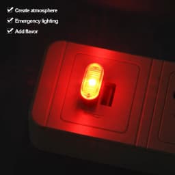 1Pc Car Mini USB LED Atmosphere Lights Car Interior Neon Decorative Lamp Emergency Lighting Universal PC Portable Plug and Play