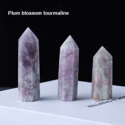 1pc Crystal Tower Point Wand Reiki Healing Stone Rose Quartz Amethyst Energy Ore Mineral Polished Crafts Home Decoration