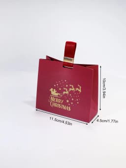 20pcs Santa Claus Sled Reindeer Hand-Held Gift Bags Red And Green Christmas Party Candy Small Gift Decoration Packaging