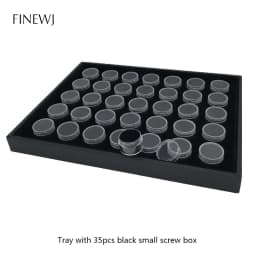 Novel Gem Jar Display Gemstone Insert Tray Jewelry Charms Beads Organizer White Foam Round Box Liner Show Case Holder Wholesale