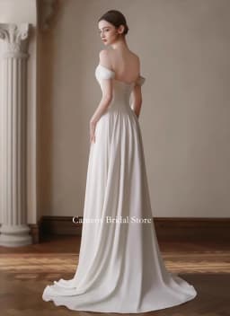 SONDR Customized Wedding Dresses Pearls Satin Korea Off the Shoulder Corset Mermaid Pearls Brides Gowns Women Bridal Dresses