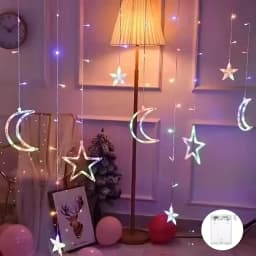 LED Star Moon String Light Warm/Multicolor Christmas Garland Lamp Battery Powered LED Curtain Fairy Lamp for Room New Year Decor