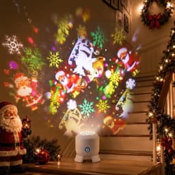 Snowflake Projector Light 360°Rotating Dynamic Christmas Snowflake Projector USB Rechargeable Night Lamp for Bedroom Party Decor
