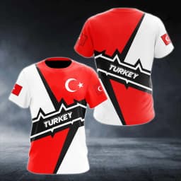 3D Print Turkey Flag Sport Quickdry Breathable Men Women TShirt Outdoor Football Jersey Team Loose Parent-child Short Sleeve Top