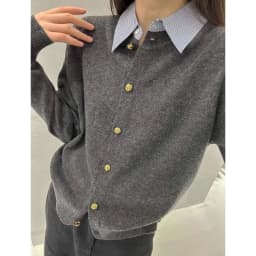 High-grade POLO shirt collar 100 pure cashmere knitted cardigan women's long-sleeved spring and autumn wool top base coat
