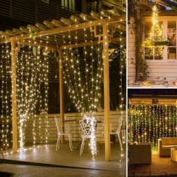 LED Curtain Lights USB Powered with Remote Control Holiday Christmas Decorations for Home Wedding Birthday Bedroom Party Lights