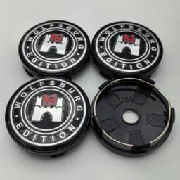 4pcs 60MM Clips 56MM Wolfsburg Logo Emblem Car Wheel Center Caps Rim Hubcaps Cap Wheels Hub Dust Cover Replace Car Accessories