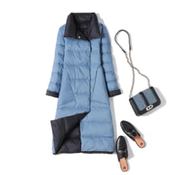2 IN 1 Reversible Lightweight Duck Down Jacket Women Long Coat Winter White Duck Down Overcoat Woman Puffer Jacket JK-253