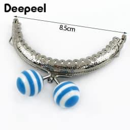 2/5/10Pcs 85mm Embossed Metal Bag Handle Color Bead Coin Purse Frame Kiss Clasp Handbag Wallet Sewing Brackets for Making Bags
