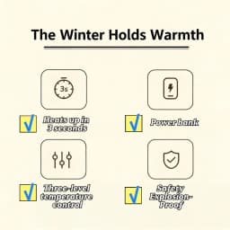 This double-sided heated pebble hand warmer is suitable for keeping your hands and abdomen warm and heats up quickly.
