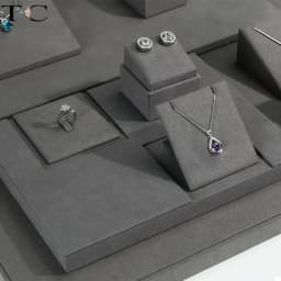 Gray Microfiber Jewelry Storage Display Rack Ring Earrings Display Rack Necklace Pendant Bracelet Storage Rack